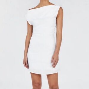 DISSH White One-Shoulder Mini Dress